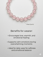 Rose Quartz Bracelet - Attract Love, Strengthen Relationships & Heart Chakra