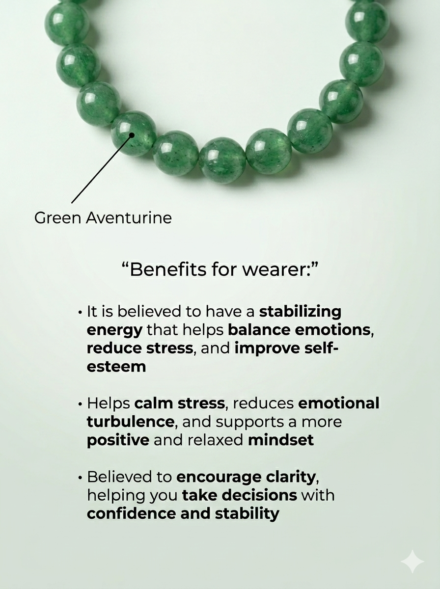 Green Aventurine Bracelet - Attracts Luck, Wealth & Opportunities