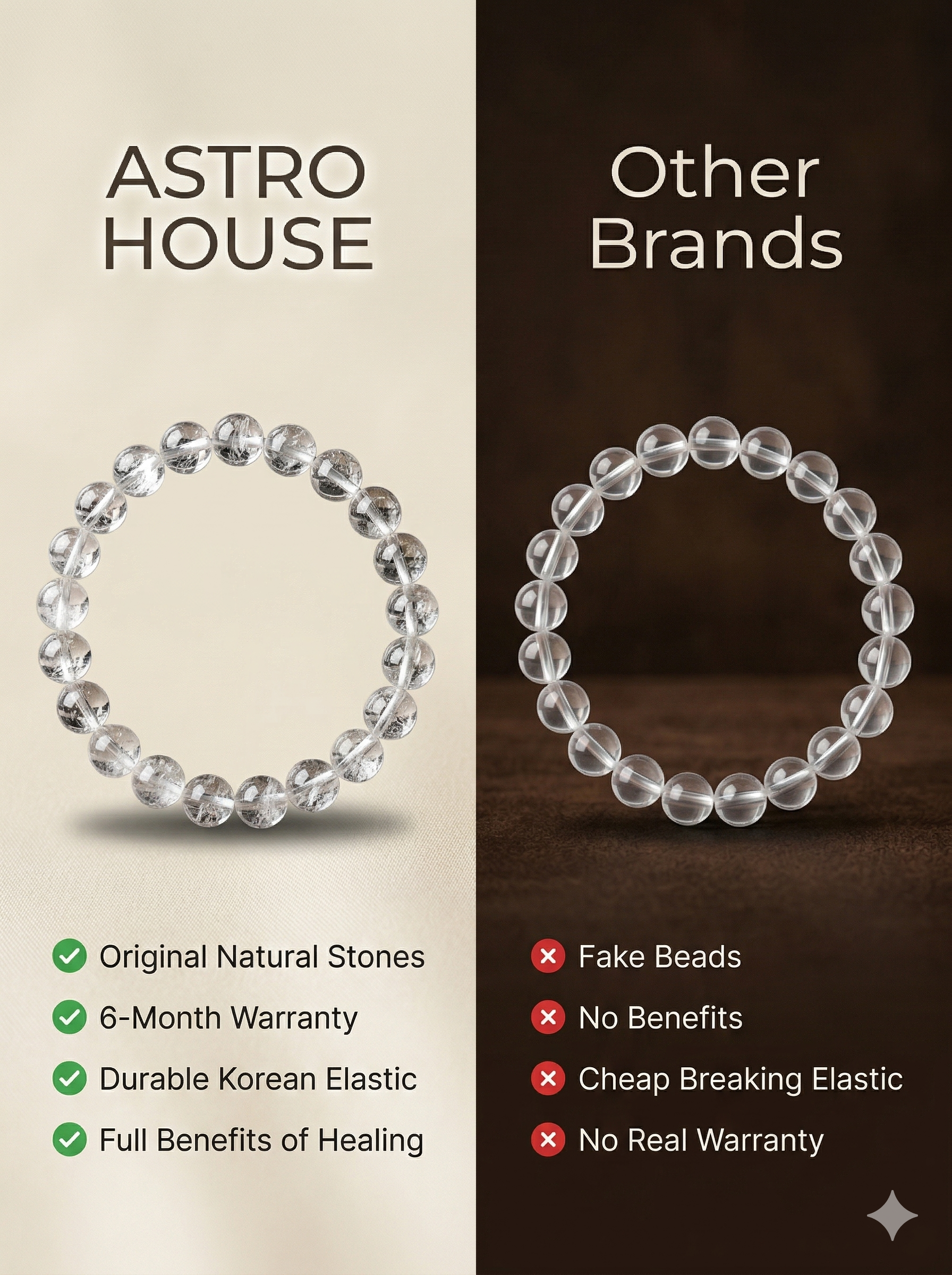 Pure Clear Quartz Natural Stone Bracelet