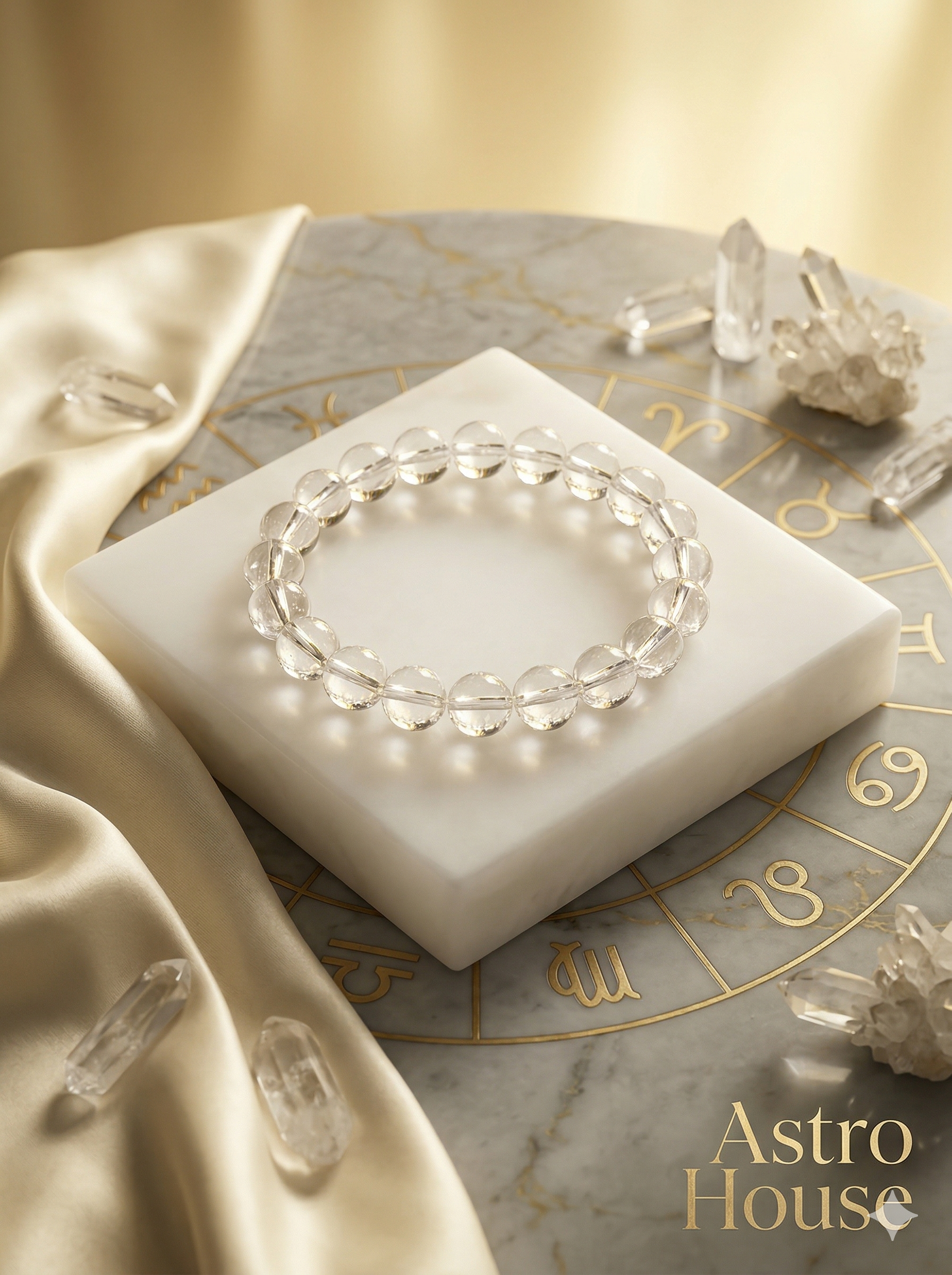 Pure Clear Quartz Natural Stone Bracelet