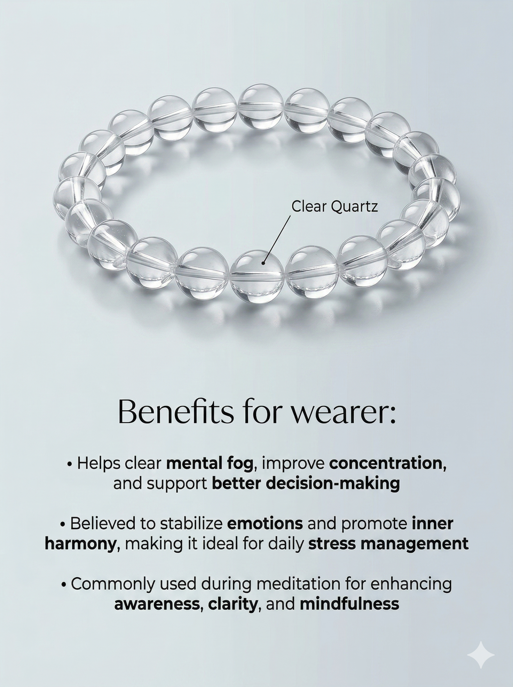 Pure Clear Quartz Natural Stone Bracelet