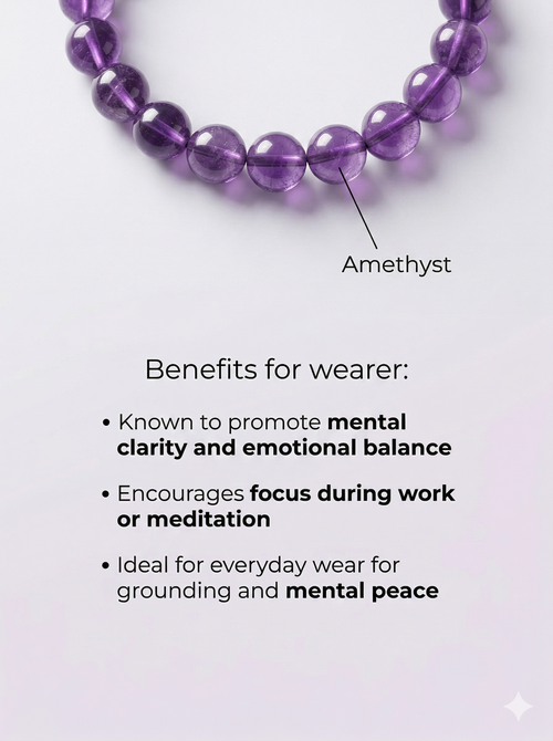 Amethyst Bracelet for Calming Mind & Peace