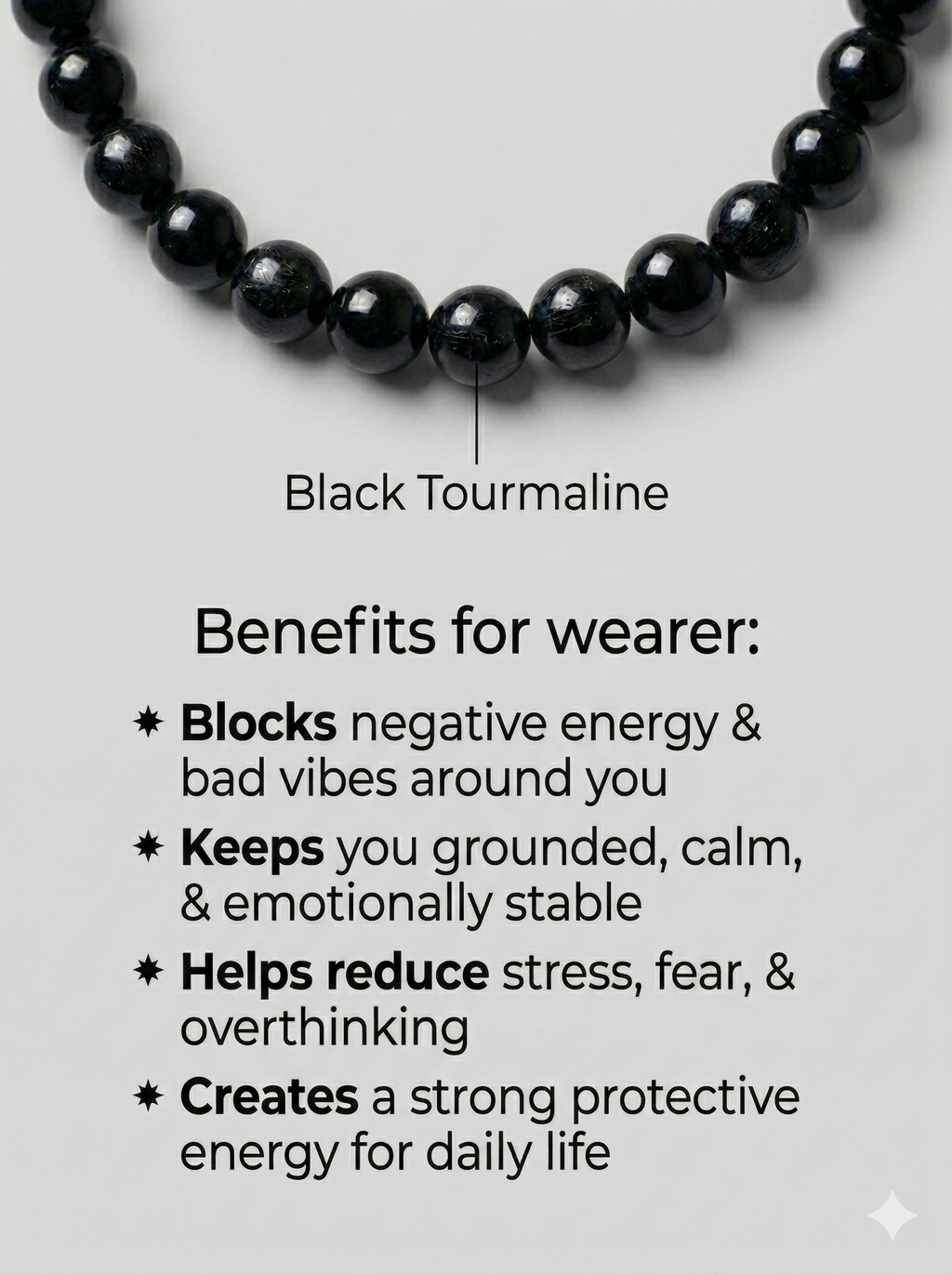 Black Tourmaline Bracelet: Protect from Psyhic attacks & Negative Engery