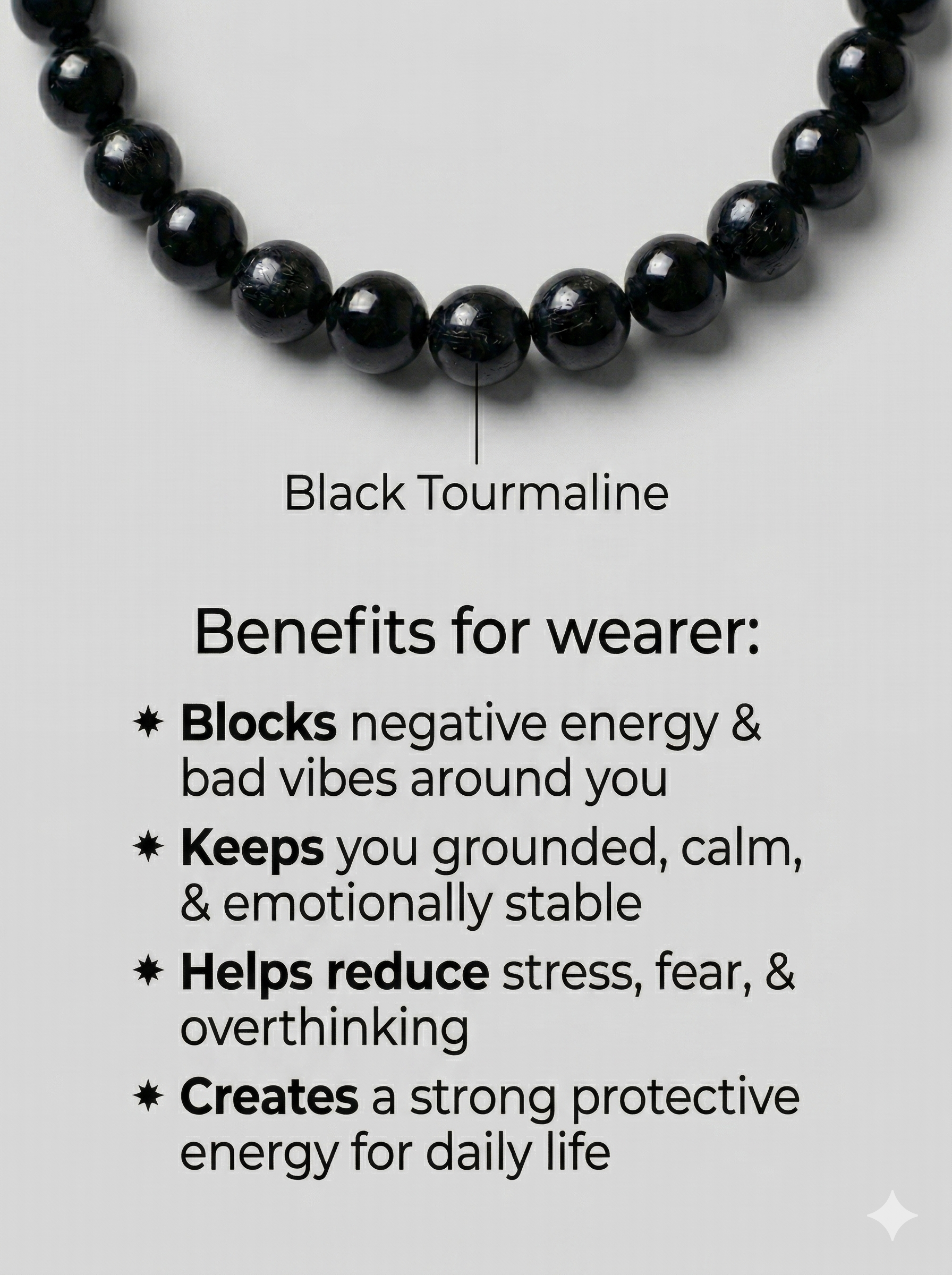 Black Tourmaline Bracelet: Protect from Psyhic attacks & Negative Engery